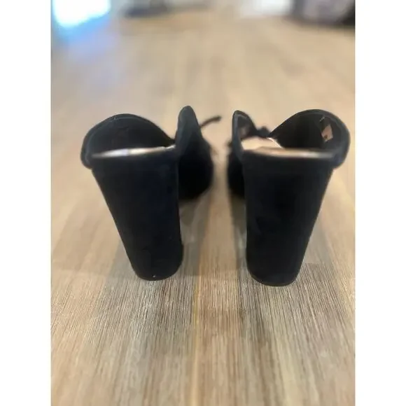 Ted Baker Marinax Black Suede Peep Toe Mule Pumps Size 7.5 - Picture 5 of 7